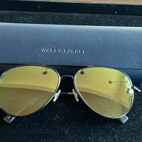 NIB Warby Parker Aviator Style Raider Frame Sunglasses Brushed Ink w/ Case & Box - Picture 3 of 6